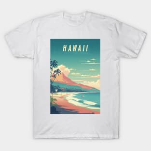 Hawaii Vintage Retro Travel Poster T-Shirt